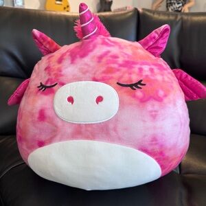 Jumbo Squishmallows Henley the Unicorn Pig
 Pink Tie Dye